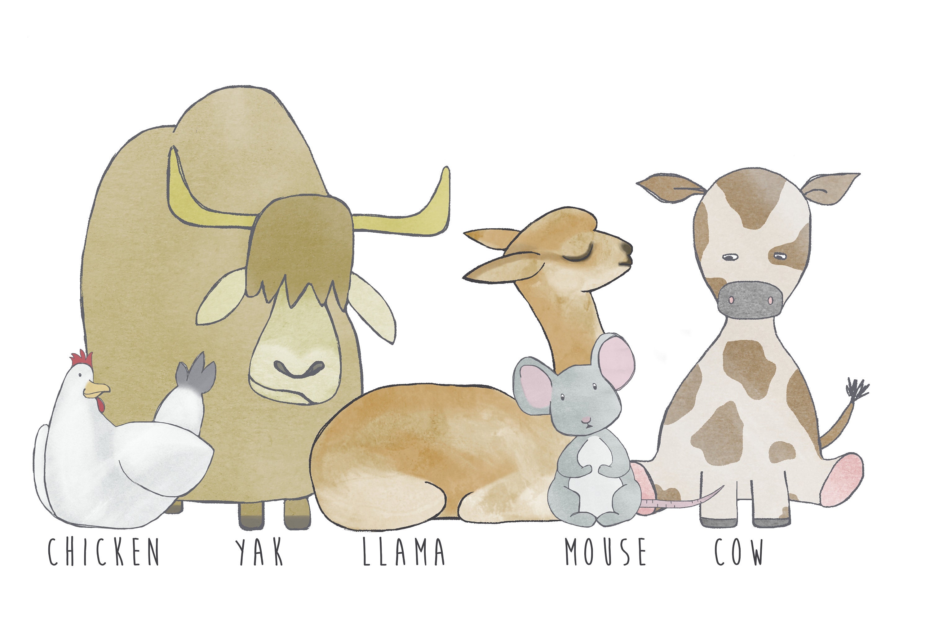 Farm Animal Nursery Art Set of 4 Prints Nursery Farm | Etsy