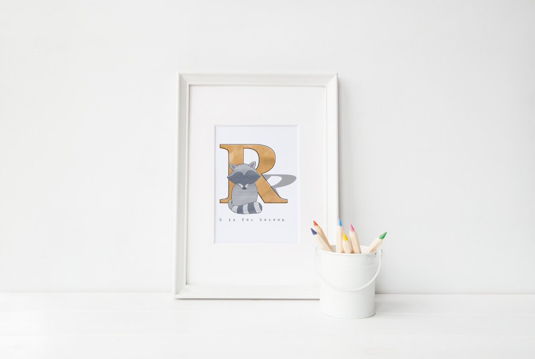 Phoenix R For Racoon R is for Raccoon - Alphabet Illustration Print, Nursery Art, Kid's ...