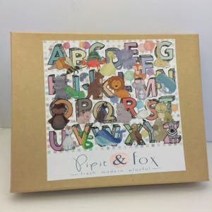 Toddler Learning Toy Featuring my Pastel Animal Illustrations - Kids Puzzle Game for Kids Gift, Alphabet Learning Game Toddler Gift