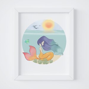 Mermaid Decor - Mermaid Art Print for Your Mermaid Nursery Art, Mermaid Baby Room, Mermaid Bathroom Art, or Mermaid Theme Ocean Nursery Art