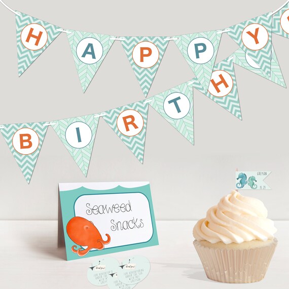 Ocean Theme Party Printables Kids Birthday Party Package - Etsy