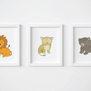 Safari Nursery Set - Safari Nursery Decor Featuring a Lion, Tiger and Bear for a Zoo Animal Nursery and Jungle Nursery Theme Wall Decor