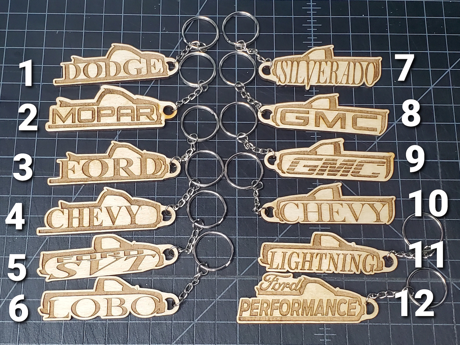 Truckin wood keychains for your keys for your truck gift Etsy