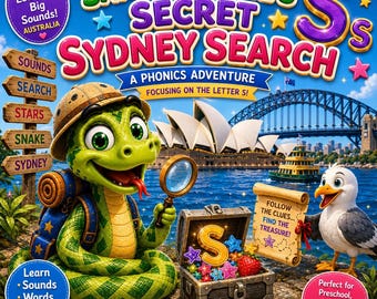 A Busca Secreta de Sammy Snake por Sydney - Livro de Histórias Fonéticas da Letra S