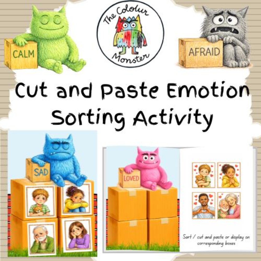 Feelings Sorting Activity – Emotions Boxes & Matching Cards - Etsy ...
