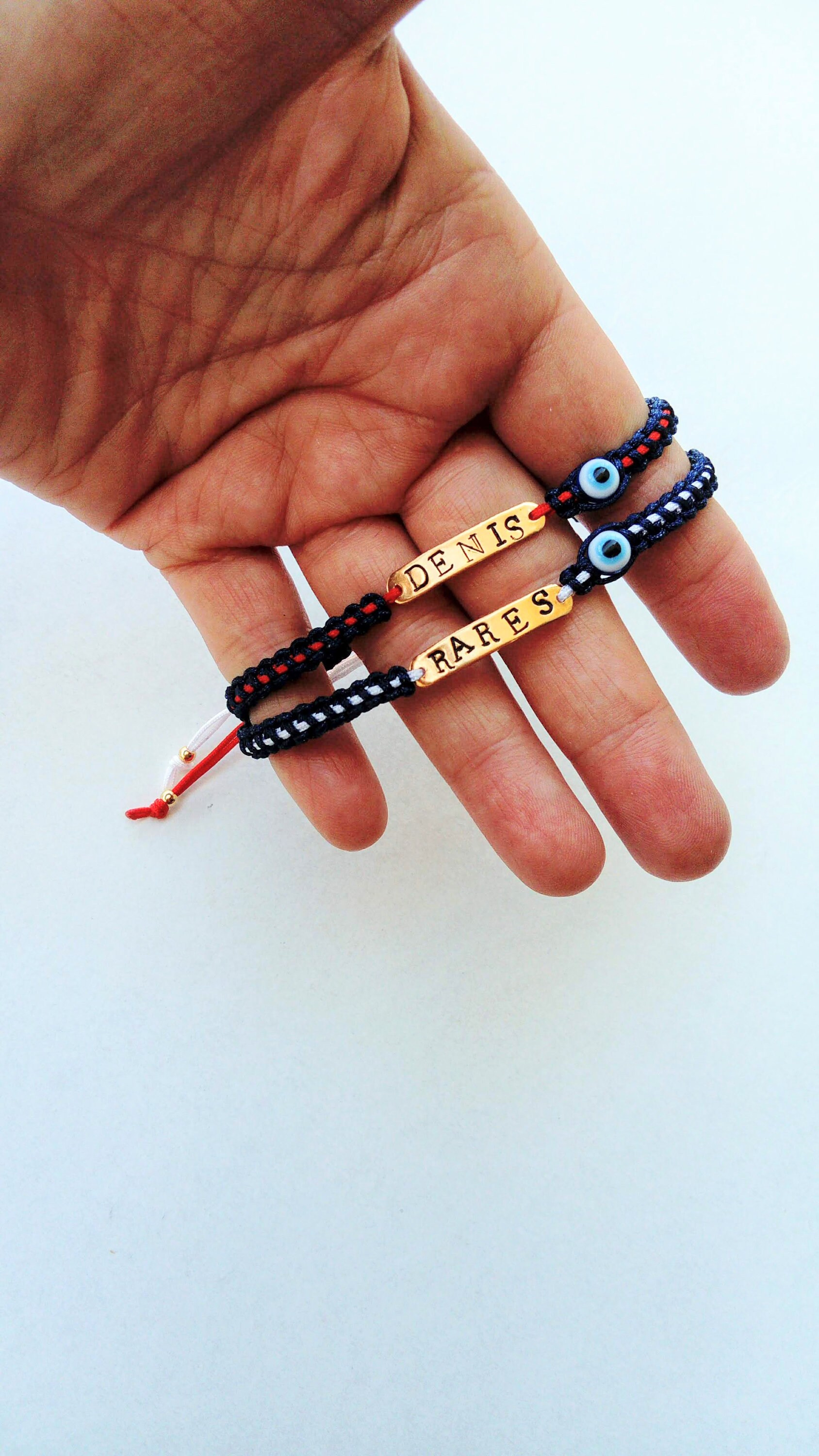 Couples evil eye bracelet set Long distance relationship Etsy