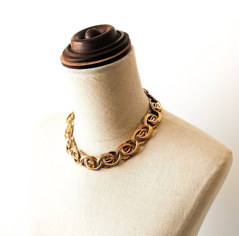 Vintage Gold Chain Statement Necklace