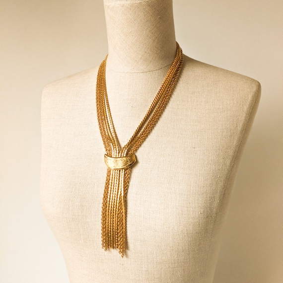 Gold Mid Century Statement Necklace