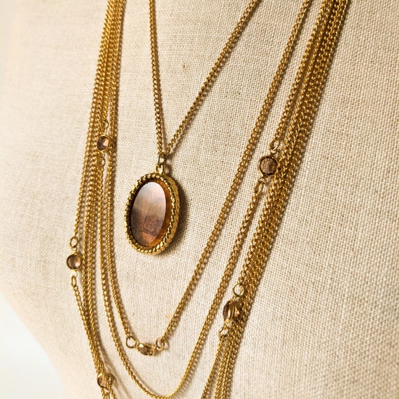 Mid Century Gold Statement Necklace