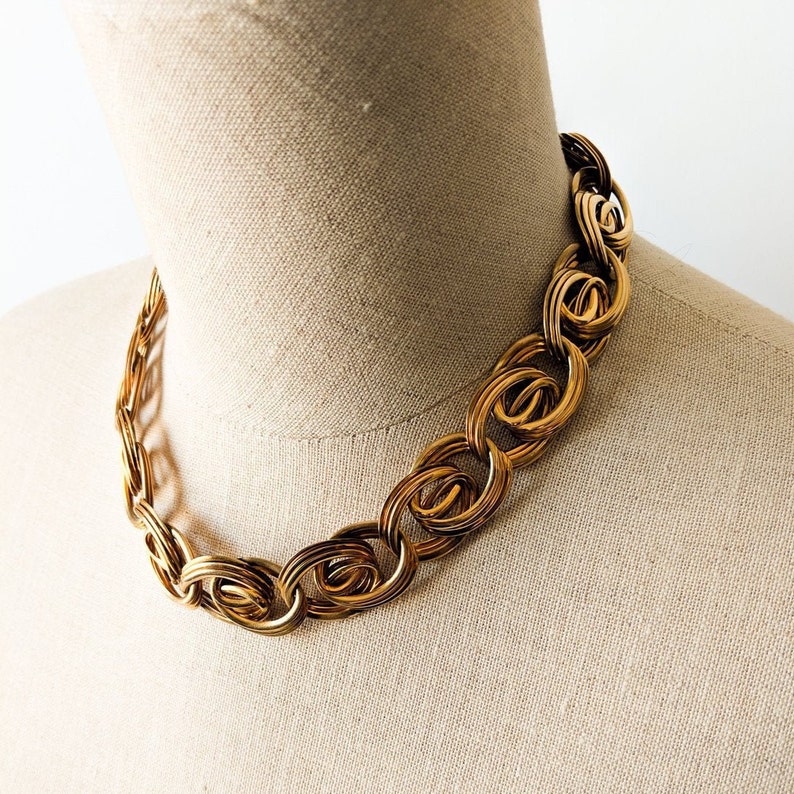 Vintage Gold Chain Statement Necklace