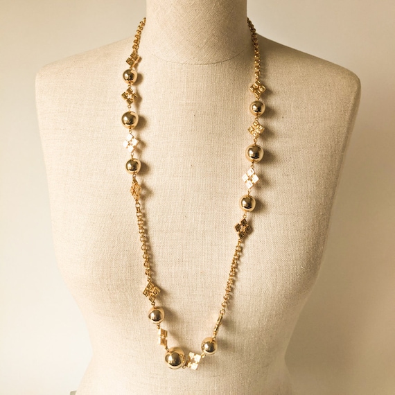 Mid Century Gold Balls Necklace