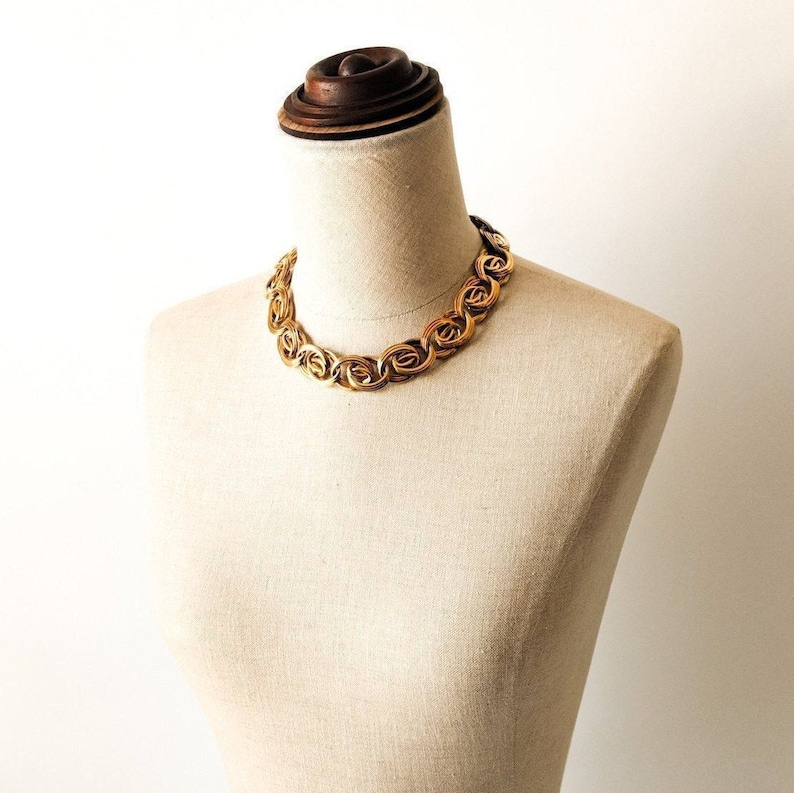 Vintage Gold Chain Statement Necklace
