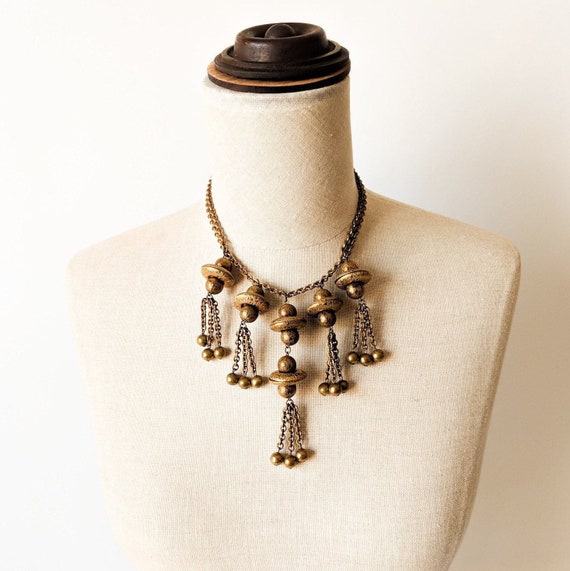 Mid Century Brass Necklace