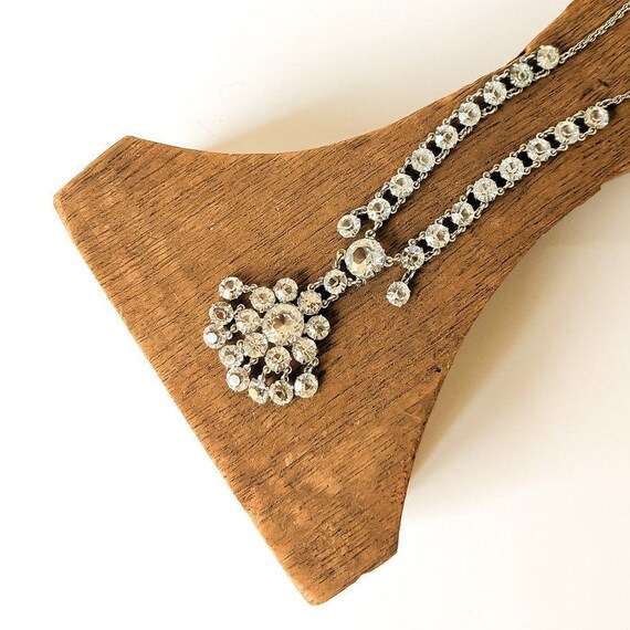 1930s Crystal Pendant Necklace