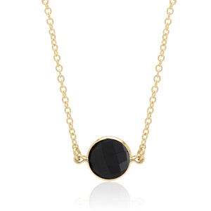 Black Onyx Choker Necklace in 14K Gold Filled, Black Onyx Necklace, 7th Anniversary Gift for Women