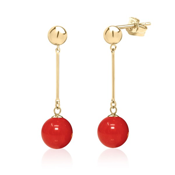 Red Ball Earrings Etsy