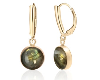 Labradorite Earrings in 14K Gold Filled, Labradorite Jewelry, Grey Gemstone Earrings, Mother of the Bride or Groom Jewelry Gift