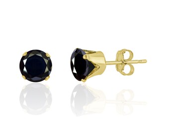 Black Onyx Earrings Studs in 14K Solid Gold / 14K Gold Filled / Sterling Silver, Black Onyx Jewelry, 7th Anniversary Gift
