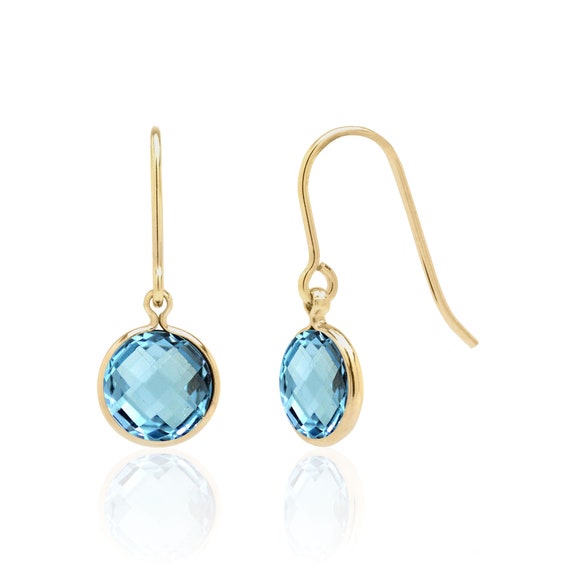 Light Blue Topaz Stone Earrings for Women in 14K Gold Filled - Etsy
