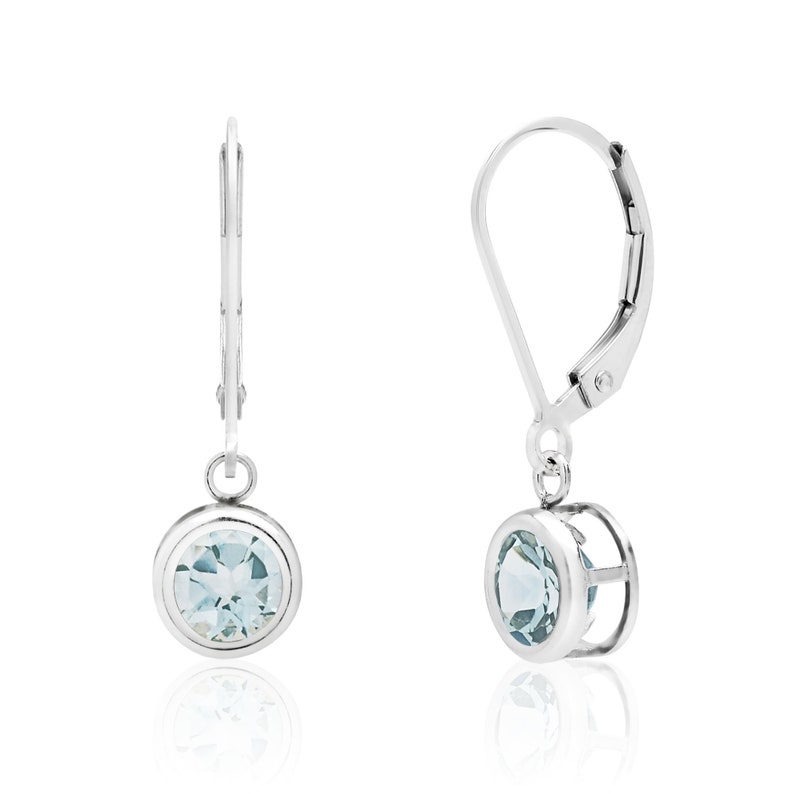 V3 Jewelry Set of Two Sterling Silver with Natural London Blue Topaz and White Topaz Stud Earrings