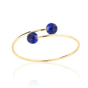 Lapis Lazuli Bangle Bracelet for Women in 14K Gold Filled or Sterling Silver, Lapis Lazuli Jewelry, 9th Anniversary Jewelry Gift for Her