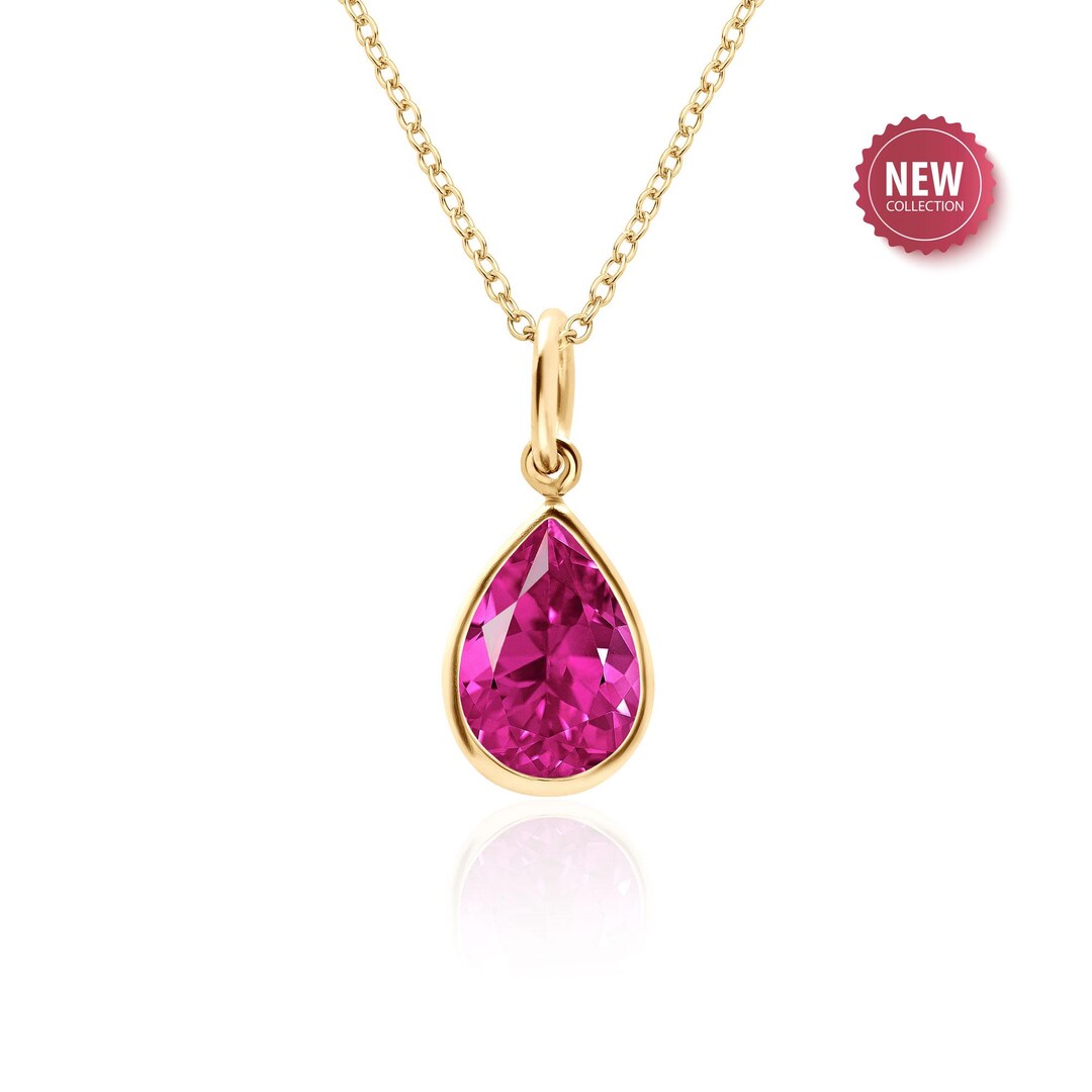 Pink Sapphire Gem Heavy Metal Necklace