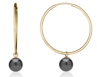 アクセサリーその他 MIDNIGHT MOMENT - half hoop pearl earring - silver Half Hoop Earrings with Round Pearl Sterling Silver – Lime