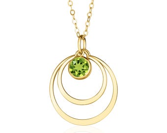 Peridot Pendant Necklace Gold |  August Birthstone Jewelry | 16th Anniversary Gift