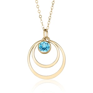 Swiss Blue Topaz Pendant Necklace in 14K Gold Filled or Sterling Silver, Swiss Blue Topaz Jewelry, December Birthstone Necklace