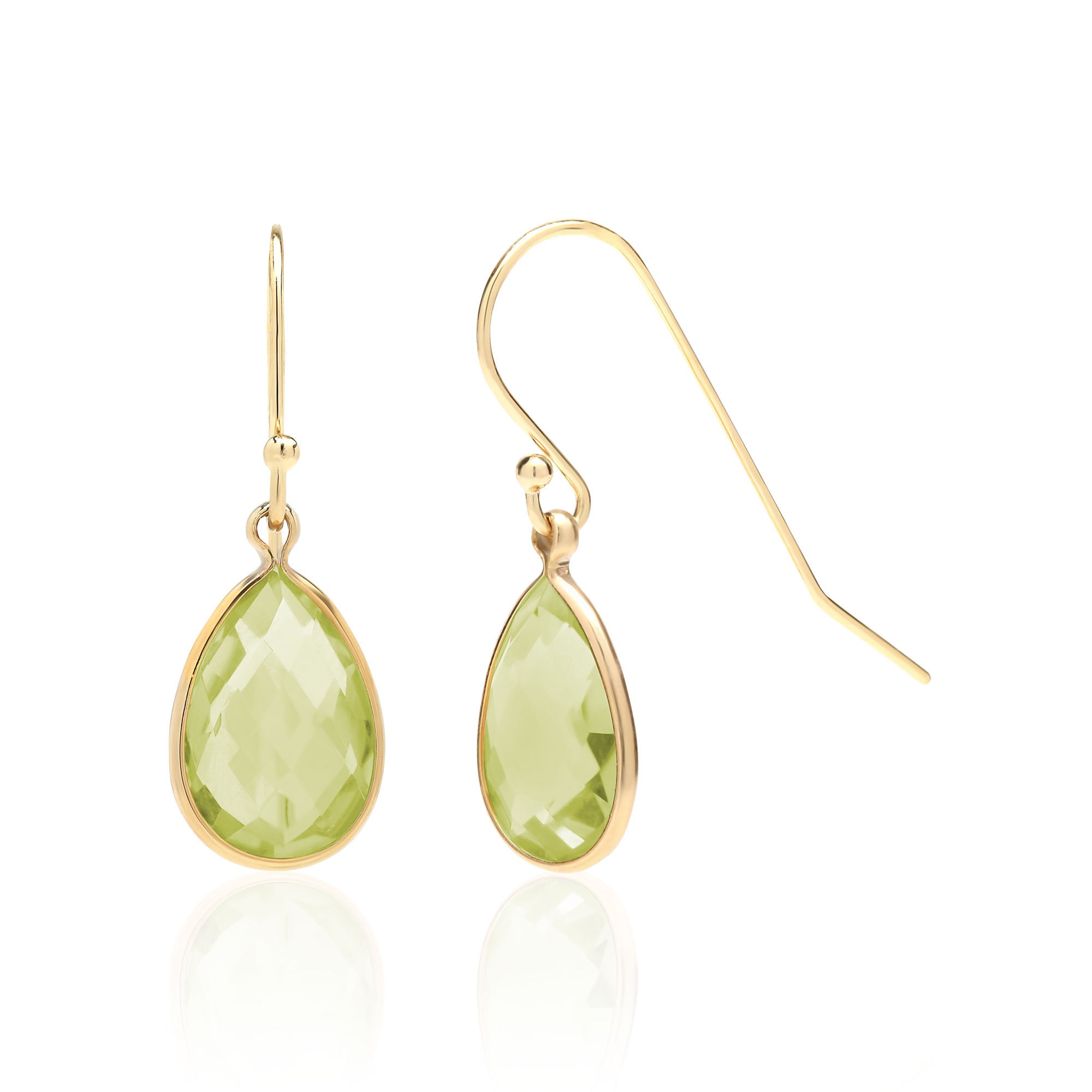 Green Amethyst Earrings in 14K Gold Filled or Sterling Silver | Etsy