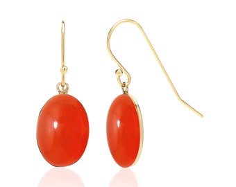 Large Carnelian Drop Dangle Earrings, August Birthstone, 17th Anniversary Gifts for Wife, Mothers Day Gift for mom
