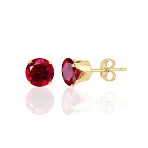 Ruby Earrings Studs in 14K Solid Gold / 14K Gold Filled / Sterling Silver, July Birthstone, 15th or 40th Anniversary, Valentines Day Gift