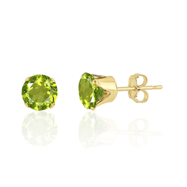 Peridot Earrings Studs in 14K Solid Gold / 14K Gold Filled / Silver, Peridot Jewelry, August Birthstone, 16th Anniversary Gifts for Her