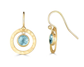 Blue Topaz Earrings 14K Gold Filled or Sterling Silver, Sky Blue Topaz Jewelry, December Birthstone Earrings, 4th Anniversary Gift