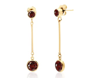 Garnet Stud and Drop Earrings in 14K Gold Filled, Garnet Jewelry, January Birthstone, 2nd Anniversary Gifts, Christmas Gifts for Women