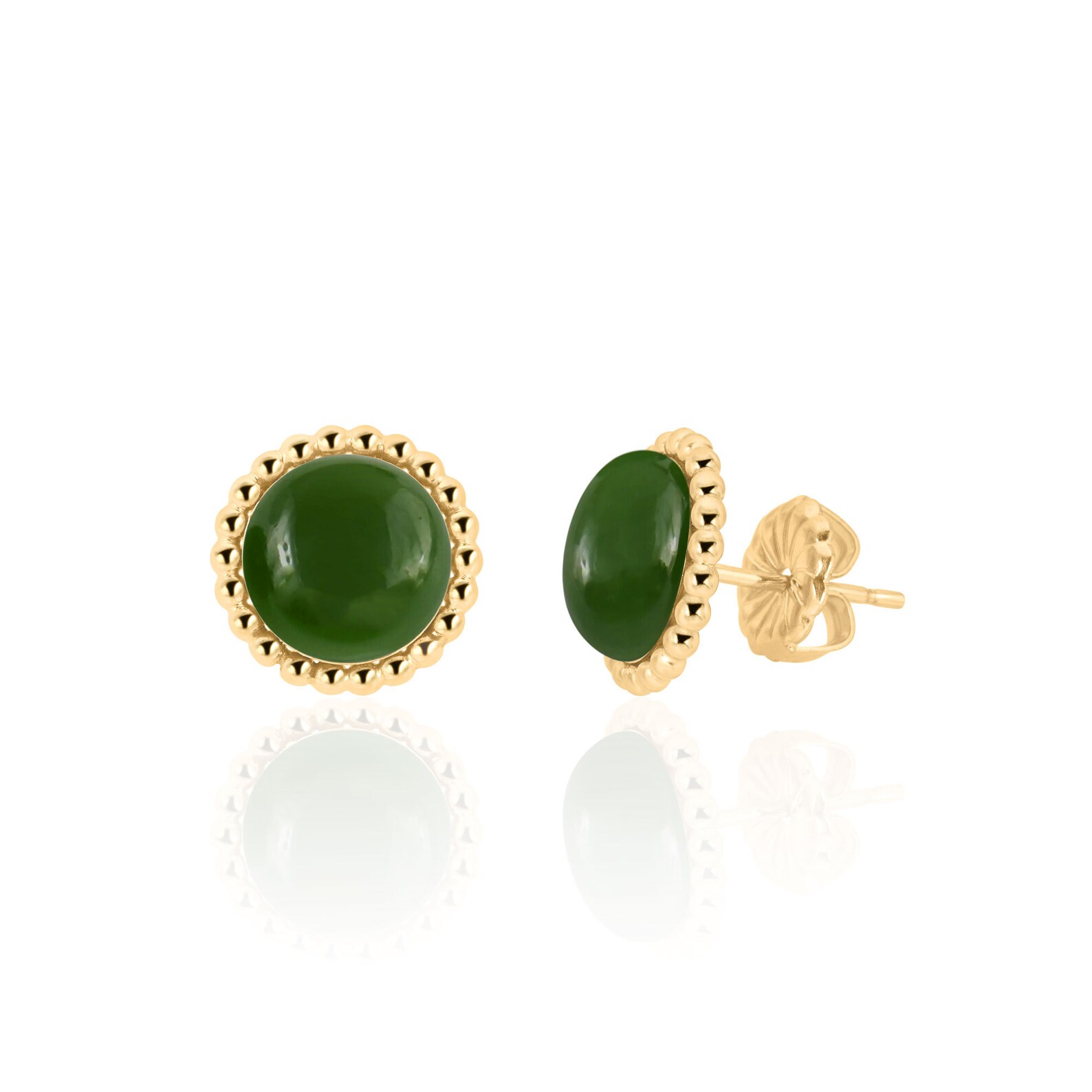 Green Jade Stud Earrings 14K Gold Filled 7mm / 11 Mm / 14 Etsy