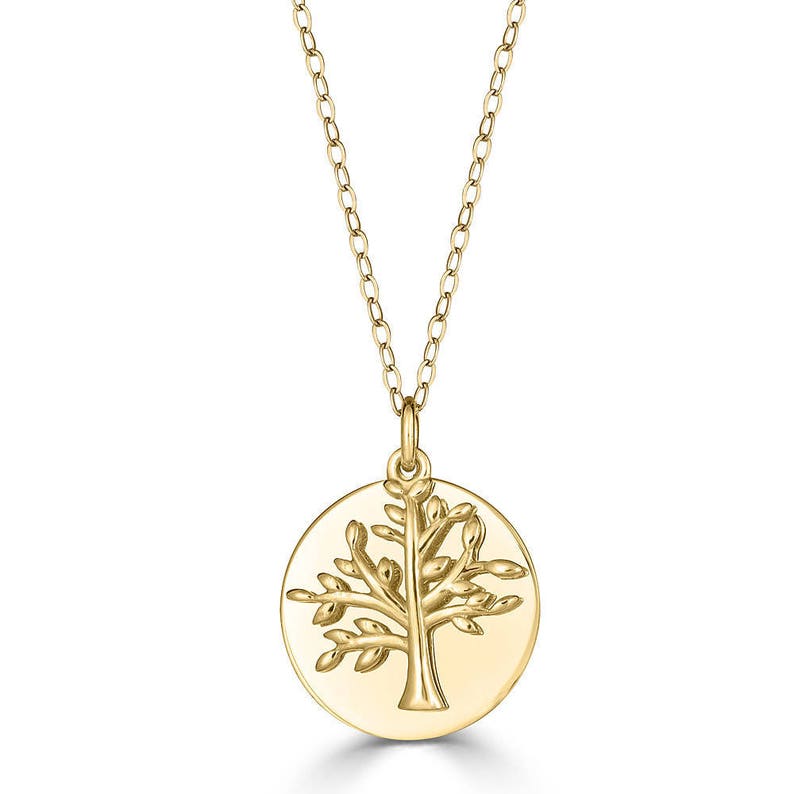 Mother of the Bride Gift Mother of the Groom Gift Family Tree Pendant Tree of Life Necklace in Gold Plated Sterling Silver