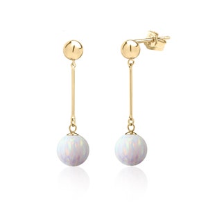 Opal Earrings Dangle in 14K Gold Filled, Bridal Earrings, Wedding Jewelry, October Birthstone, Christmas Gifts for Women