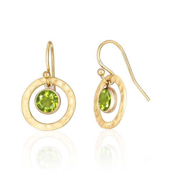 Peridot Drop Dangle Earrings 14K Gold Filled or Sterling Silver, Peridot Jewelry, August Birthstone, 16th Anniversary Gift for Her