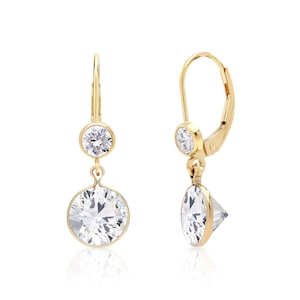 White Sapphire Earrings in 14K Gold Filled or Sterling Silver, Lab Created White Sapphire Jewelry, Bridal Earrings Gold, Wedding Jewelry
