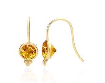 Small Citrine Earrings in 14K Gold Filled, Natural Citrine Jewelry, November Birthstone, 13th Anniversary Gift for Her
