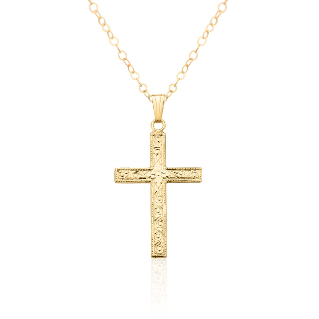 Cross Necklace for Women 14K Gold Filled Gold Cross Pendant - Etsy