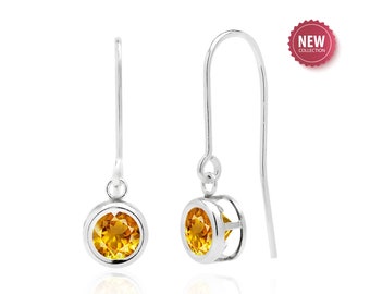 Natural Citrine Earrings in Sterling Silver, Genuine Citrine Jewelry, November Birthstone, 13th Anniversary Gift for Her