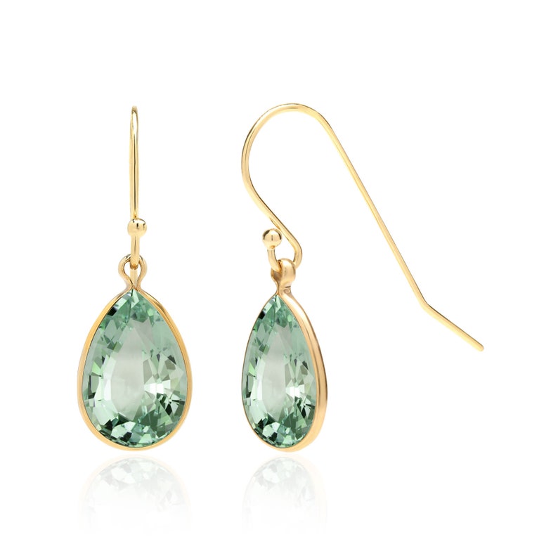 Green Amethyst Earrings in 14K Gold Filled or Sterling Silver, Prasiolite Earrings, Green Amethyst Jewelry, 6th or 33rd Anniversary Gifts Green Amethyst