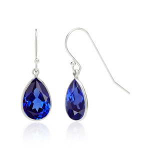 Sapphire Teardrop Earrings in 14K Gold Filled or Sterling Silver, Lab Created Sapphire Jewelry, September Birthstone, 5th Anniversary Gift image 5