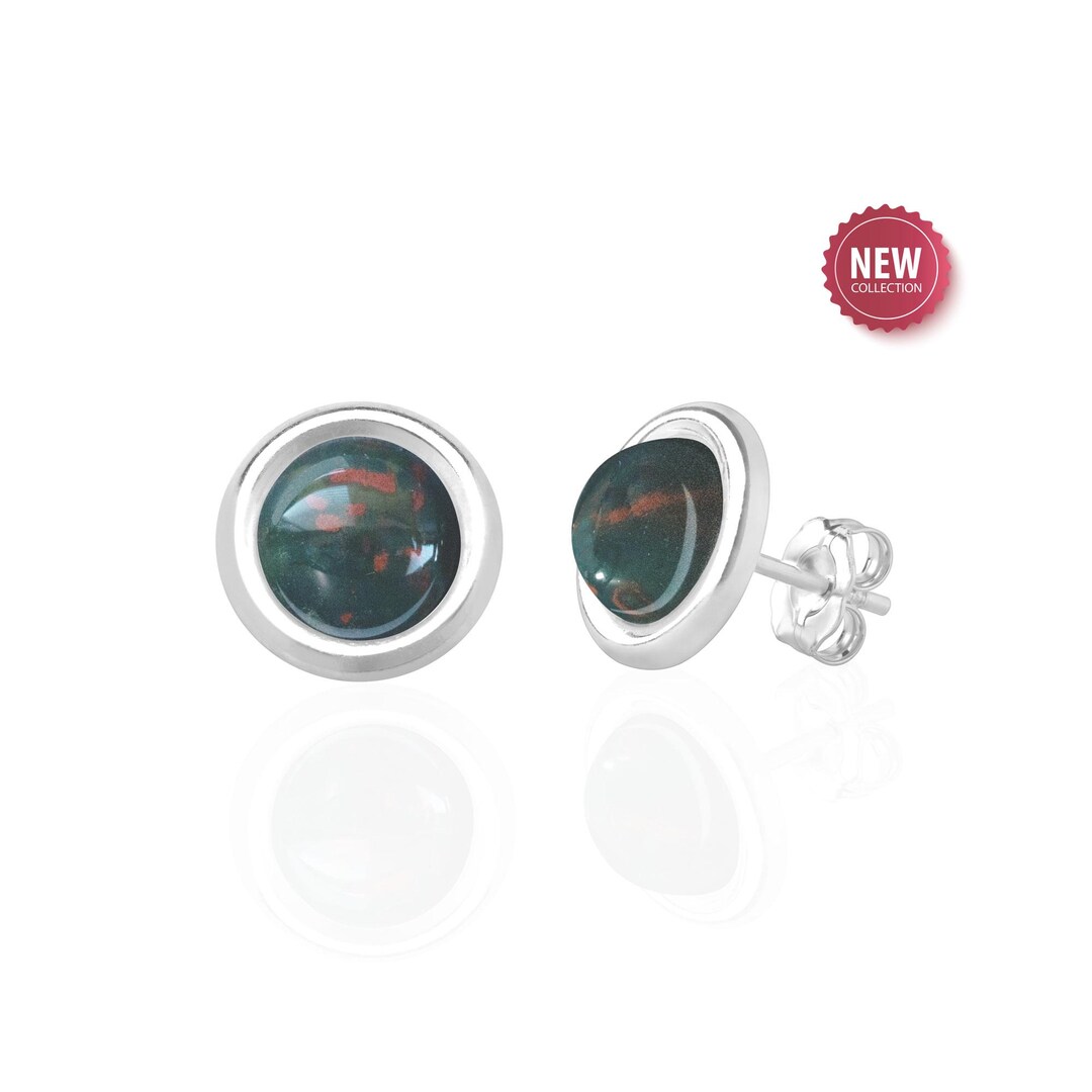 Blood Stone Sterling Silver Earrings main image 0