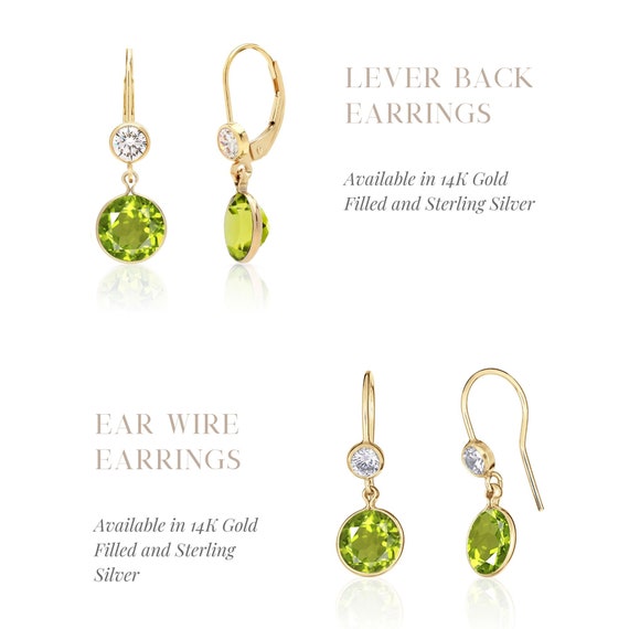 14K Gold-filled Earrings with Blue-Green Teardrop Cubic Zirconia - December 14K Gold-filled Earrings with Blue-Green Teardrop Cubic Zirconia - December