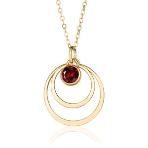 Garnet Pendant Necklace 14K Gold Filled or Sterling Silver, Red Garnet Jewelry, January Birthstone, 2nd Anniversary Gift for Her