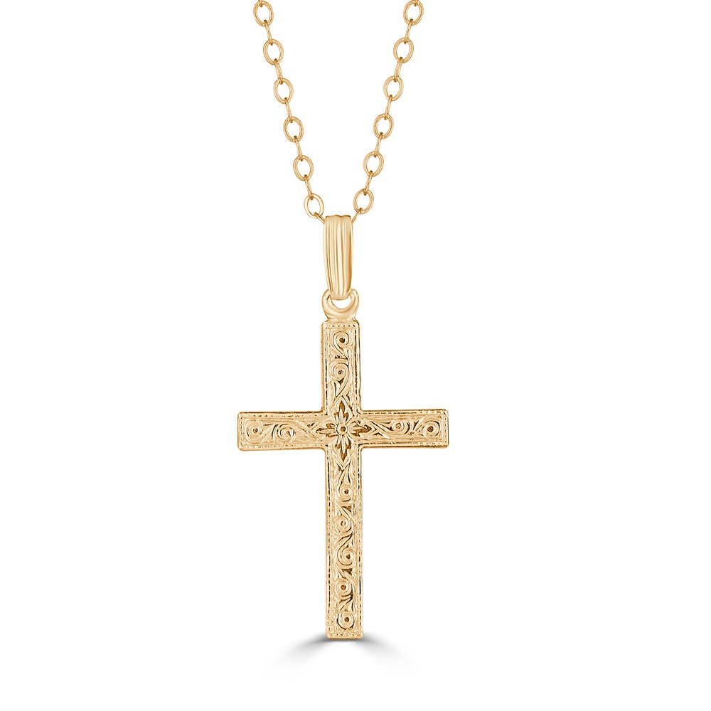 Cross Necklace Women Gold Cross Necklace 14K Gold Filled Etsy