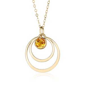 Natural Citrine Pendant Necklace for Women in 14K Gold Filled or Sterling Silver, November Birthstone Necklace, 13th Anniversary Gift